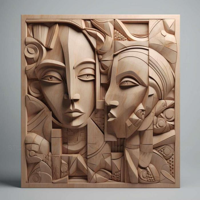 Patterns and decorations (Cubism 1, PATTERN_1433) 3D models for cnc